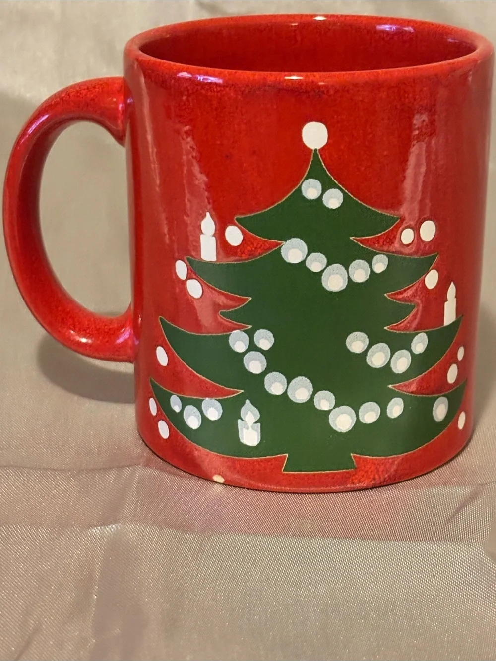 Vintage Waechtersbach Red Christmas Tree Mug.